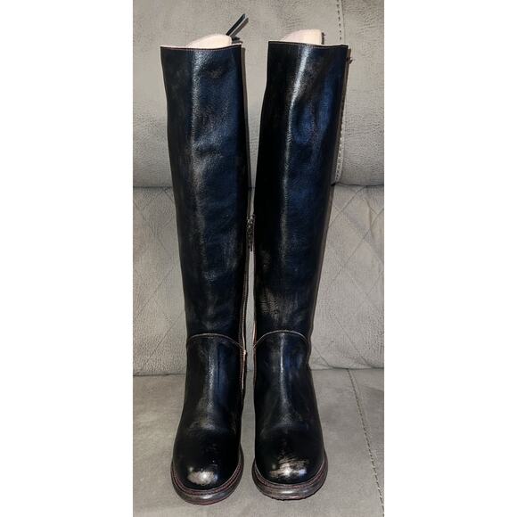 Bed Stu Black Womens Cobbler Series Heeled Tall Boots Leather Rustic 8 - Picture 3 of 15